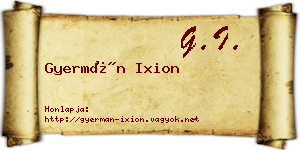 Gyermán Ixion névjegykártya